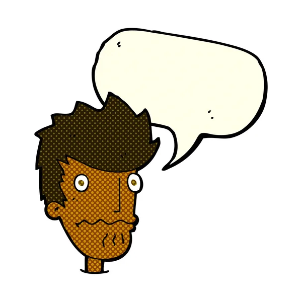 Cartoon nerveuze man met spraakbel — Stockvector