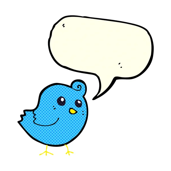 Oiseau de dessin animé avec bulle de parole — Image vectorielle