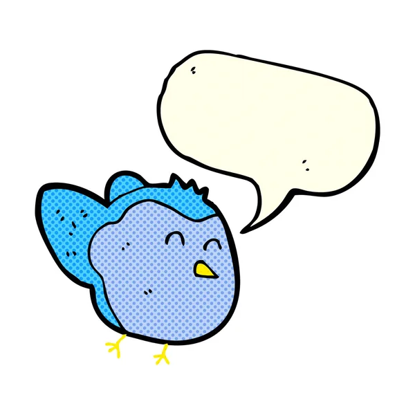 Oiseau de dessin animé avec bulle de parole — Image vectorielle