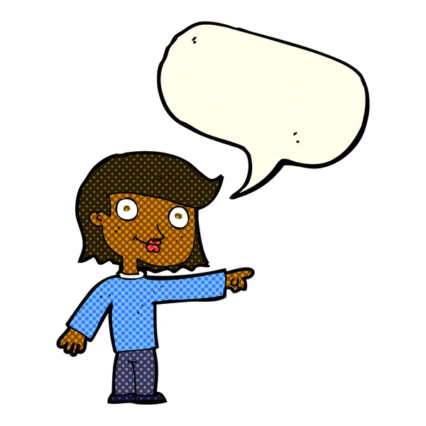 Karikatur zeigt Person mit Sprechblase — Stockvektor