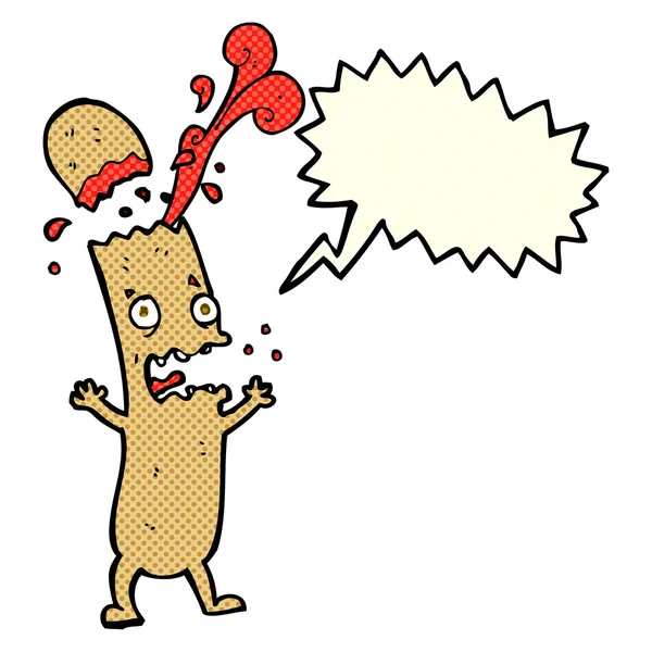 Karikatur Unterkochwurst mit Sprechblase — Stockvektor