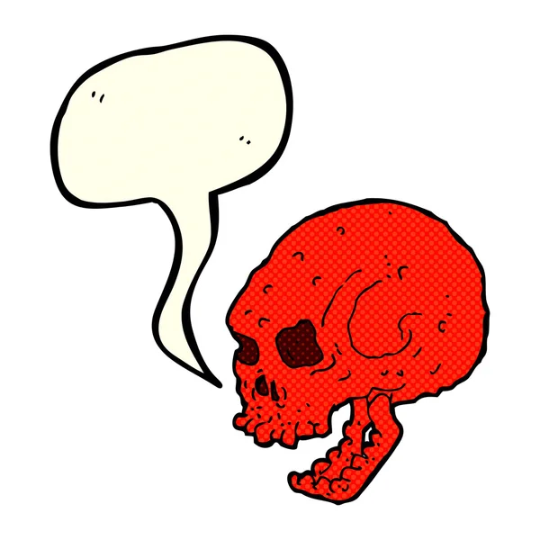 Konuşma baloncuklu garip kafatası — Stok Vektör