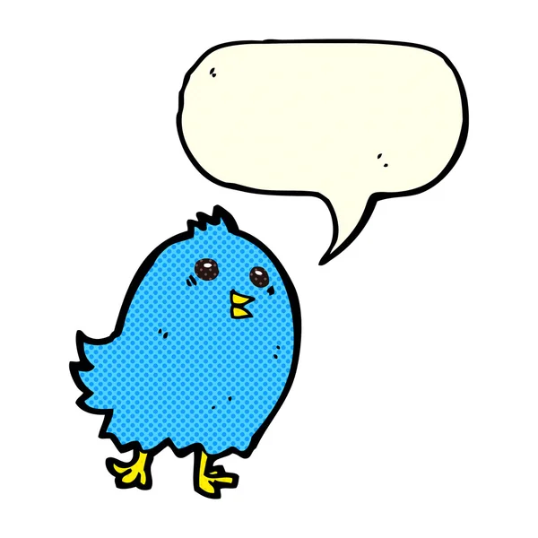 Cartoon bluebird with speech bubble — Stock Vector