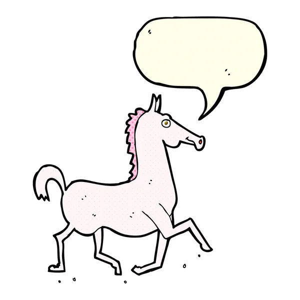 スピーチバブル付きの漫画馬 — ストックベクタ