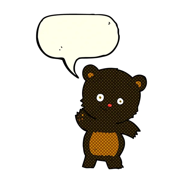 Roztomilý černý medvěd karikaturu s balónem — Stockový vektor