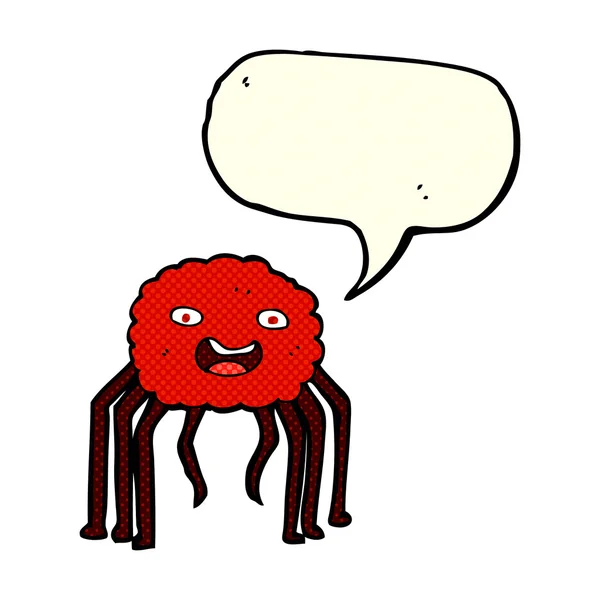 Araignée de dessin animé avec bulle de parole — Image vectorielle