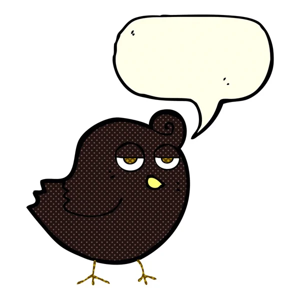 Cartoon-Vogel mit Sprechblase — Stockvektor