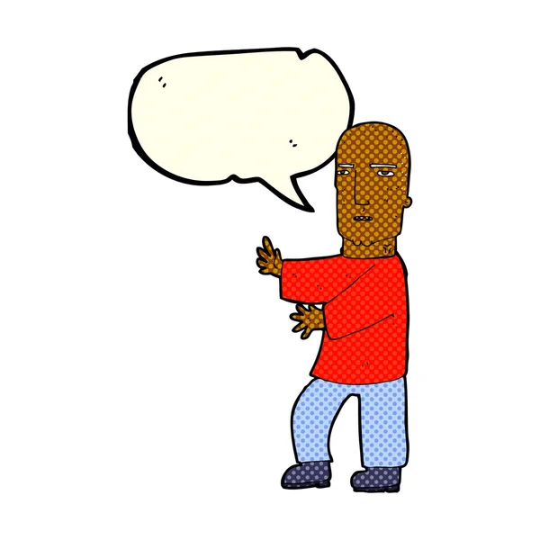 Cartoon harter Mann mit Sprechblase — Stockvektor