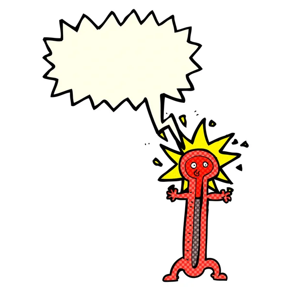 Cartoon-Thermometer mit Sprechblase — Stockvektor
