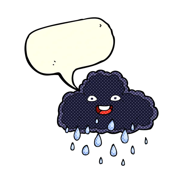 Dibujos animados raincloud con burbuja de habla — Vector de stock