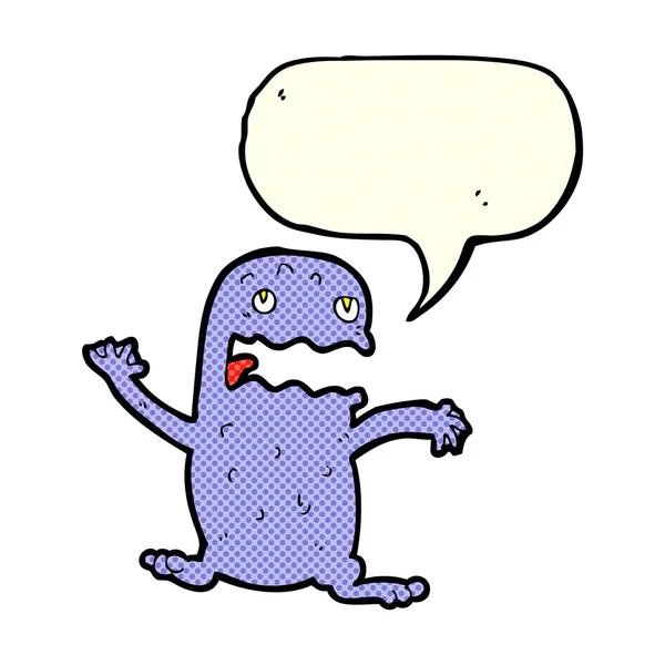 Cartoon funny frog with speech bubble — Stock Vector