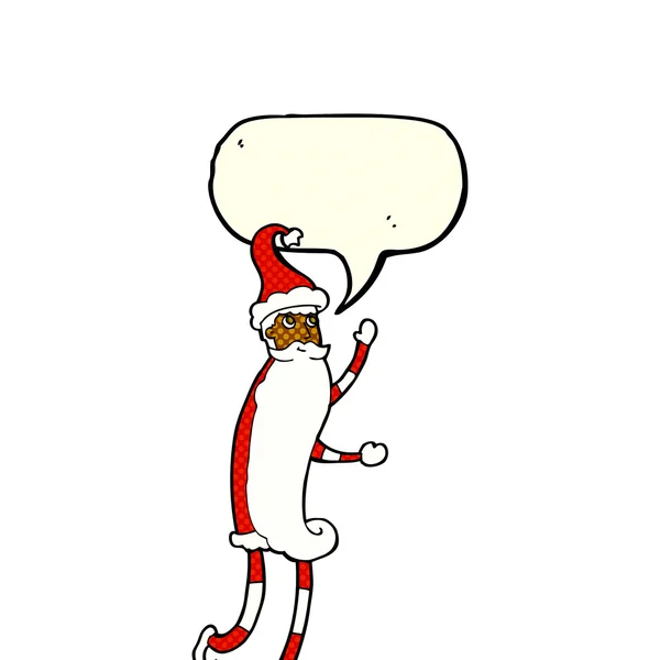 Cartoon dünner Weihnachtsmann mit Sprechblase — Stockvektor