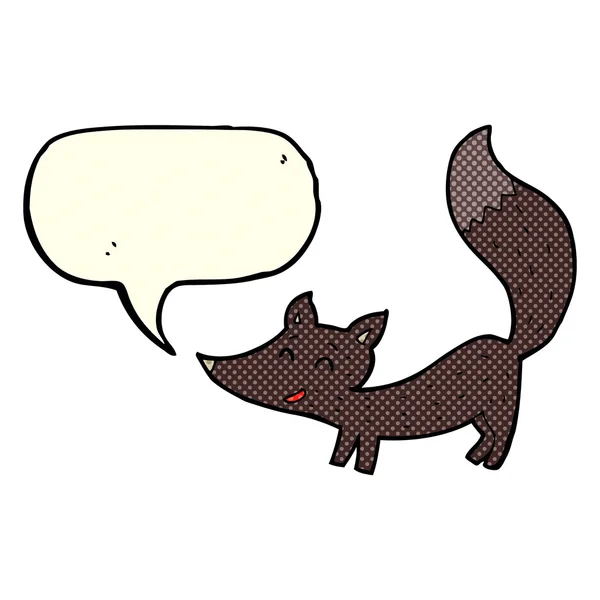 Karikatur kleines Wolfsjunges mit Sprechblase — Stockvektor