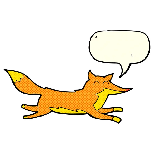 Cartoon fox met tekstballon — Stockvector