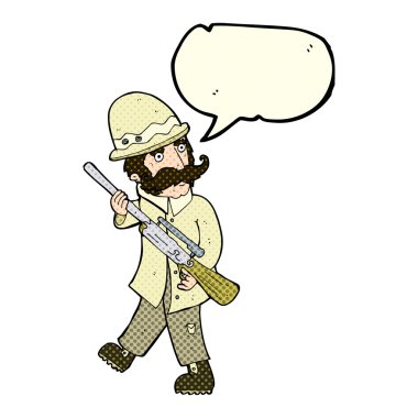 çizgi film büyük oyun avcısı konuşma baloncuğu ile