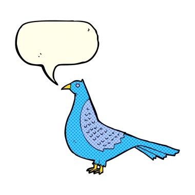 Konuşma baloncuklu çizgi film kuşu