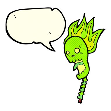 korkunç çizgi film kafatası ile konuşma balonu