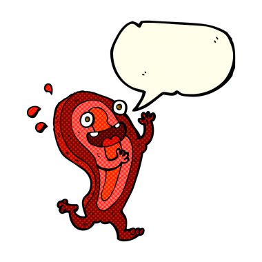 Konuşma baloncuklu et çizgi film karakteri