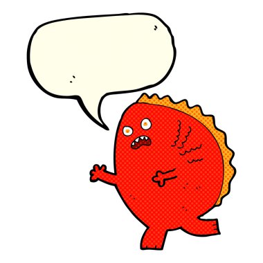 Konuşma baloncuklu çizgi film canavarı