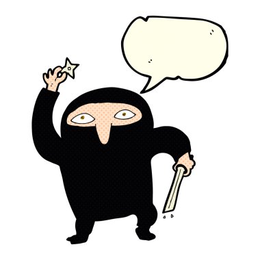 Konuşma baloncuklu çizgi film ninjası