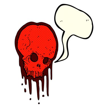 Konuşma baloncuklu korkunç kafatası