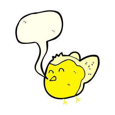 Konuşma baloncuklu çizgi film kuşu