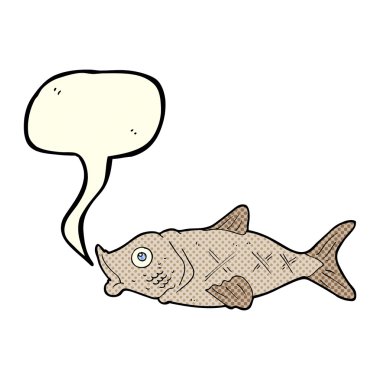 Konuşma baloncuklu çizgi film balığı