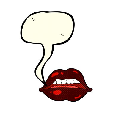çizgi film seksi halloween dudaklar sembolü ile konuşma balonu