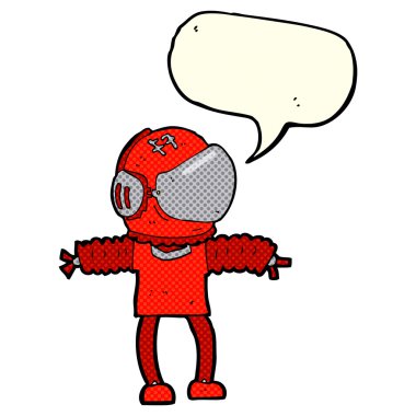 Konuşma balonu olan bir astronot.