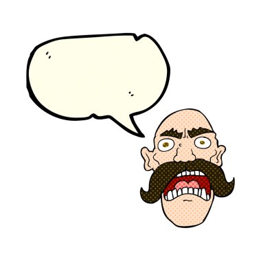 karikatür kızgın yaşlı adam konuşma baloncuğu ile