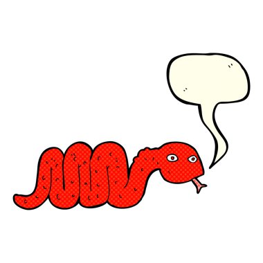 Konuşma balonlu komik çizgi film yılanı.