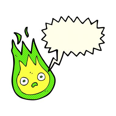 Konuşma balonlu çizgi film dostu ateş topu