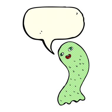 Konuşma balonlu komik karikatür hayaleti