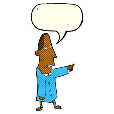 çizgi film çirkin adam konuşma balonunu işaret ediyor