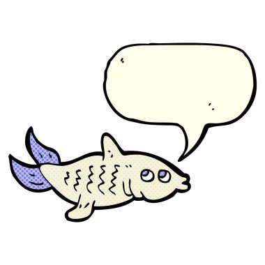 Konuşma baloncuklu çizgi film balığı
