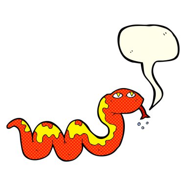 Konuşma balonlu çizgi film yılanı