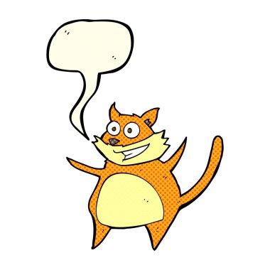 Konuşma balonlu komik çizgi film kedisi