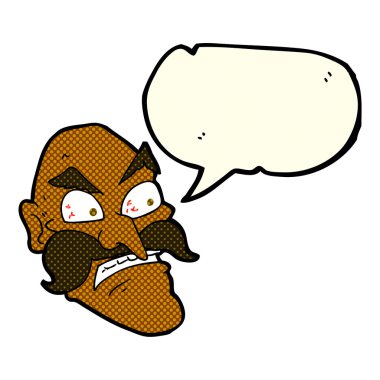 karikatür kızgın yaşlı adam konuşma baloncuğu ile