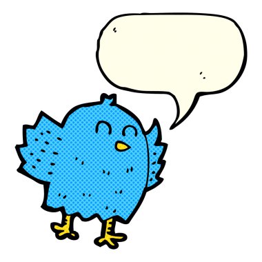 Konuşma baloncuklu çizgi film kuşu