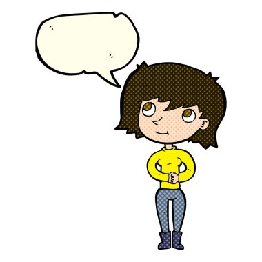 çizgi film dostu kadınla konuşma balonu