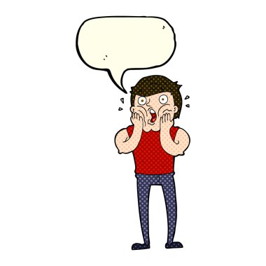 adam konuşma balonu ile nefes nefese çizgi film