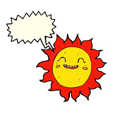 çizgi film mutlu güneş konuşma baloncuğu ile