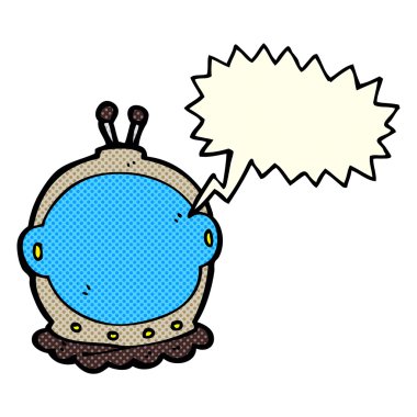 Konuşma baloncuklu astronot miğferi