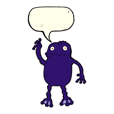 çizgi film zehirli kurbağa ile konuşma balonu