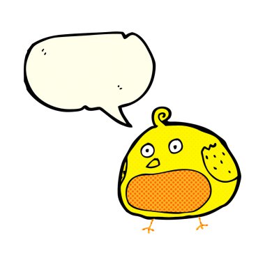 çizgi film şişman kuş ile konuşma balonu