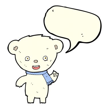 şirin kutup ayısı konuşma balonu ile çizgi film