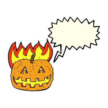 Konuşma baloncuklu çizgi film balkabağı