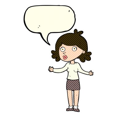karikatür konuşma balonu kadınla karıştı