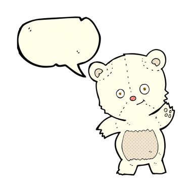 şirin kutup ayısı karikatür konuşma balonu ile