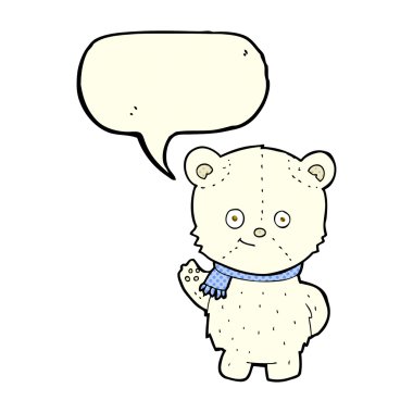 sevimli çizgi kutup ayısı ile konuşma balonu